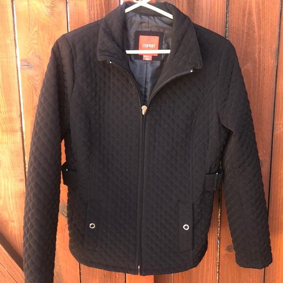 Vintage Esprit women’s M black quilted jacket - Picture 1 of 7